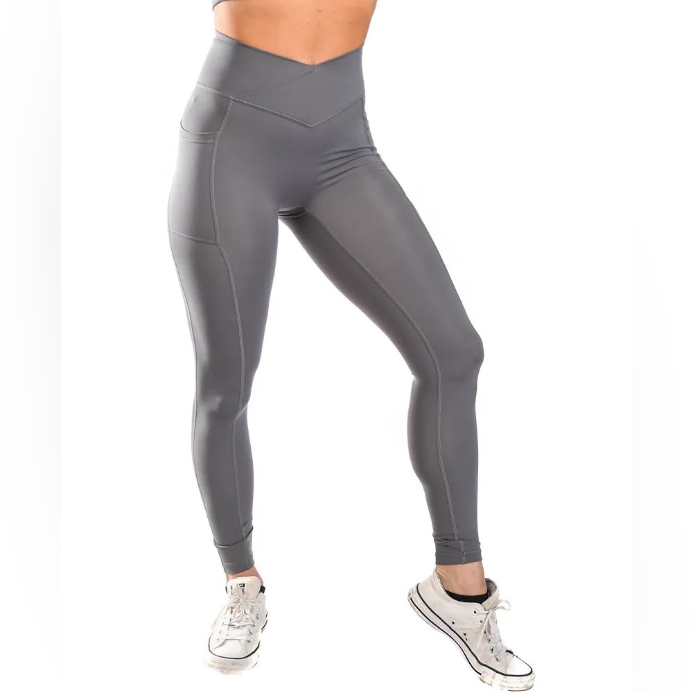 Til You Collapse TYC Dark Gray V Waistband Leggings